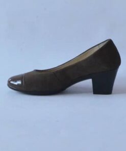 pantofi dama piele intoarsa maro toc mic gros 24402 ambra (3)
