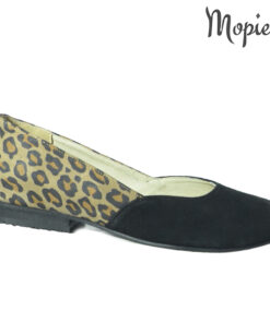 Pantofi dama, din piele naturala 202128 R23 Negru-Leopard Eda