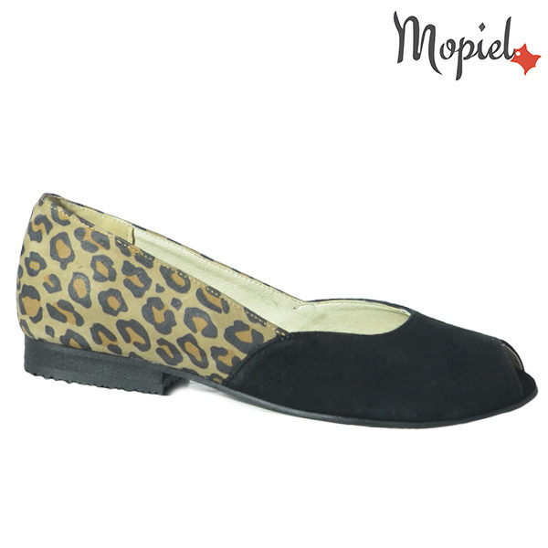 Pantofi dama, din piele naturala 202128 R23 Negru-Leopard Eda