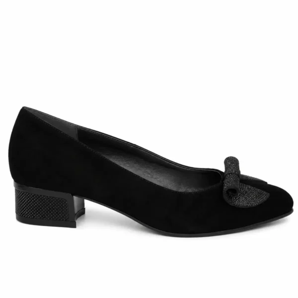 Pantofi eleganți negri damă – vedere laterală