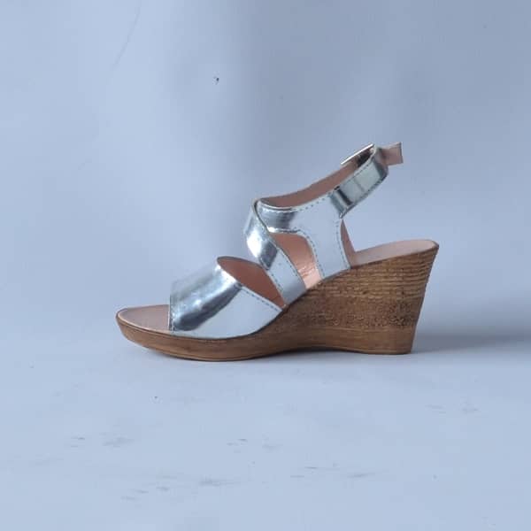 Sandale dama piele argintii sandale platforma Cecila 25302 (3)