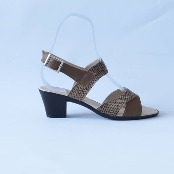 Sandale dama piele maro sarpe cu toc gros elegante 25606 Brigita (2)