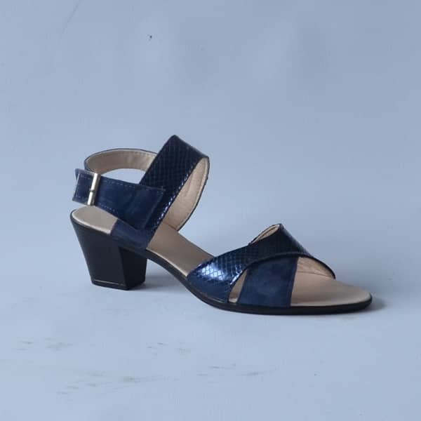 Sandale dama piele toc gros elegante albastru sarpe 25606 BRIGITA (1)