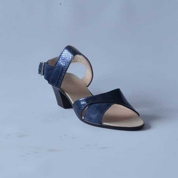 Sandale dama piele toc gros elegante albastru sarpe 25606 BRIGITA (2)
