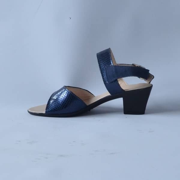 Sandale dama piele toc gros elegante albastru sarpe 25606 BRIGITA (3)