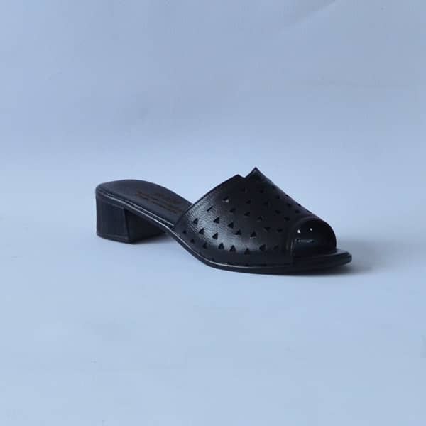 papuci dama piele cu toc elegantiNEGRU 260004 SIMINA (1)